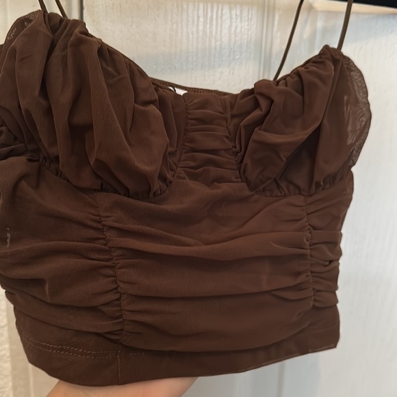 Chocolate Brown crop top - Picture 2 of 3
